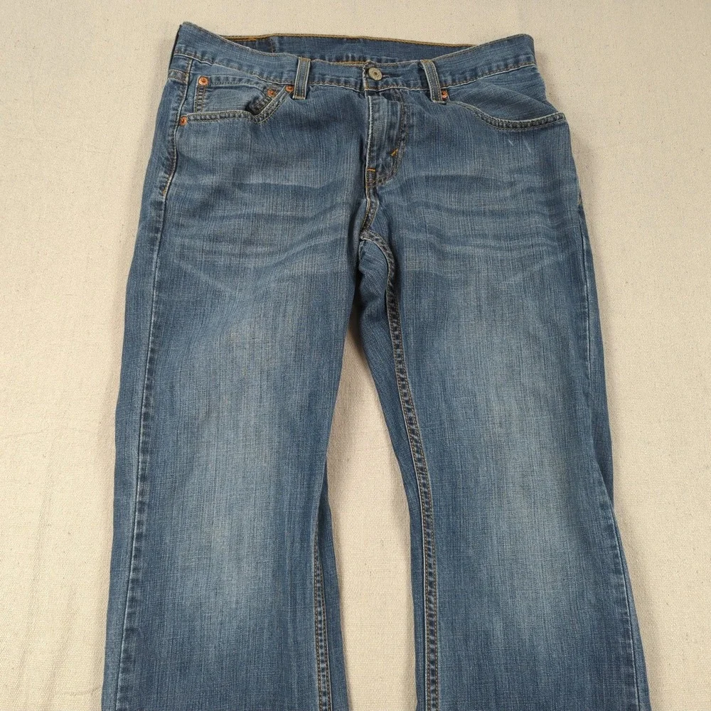 Levis Jeans Mens 32x30 Blue 527 Boot Cut Western Cowboy Faded Distressed